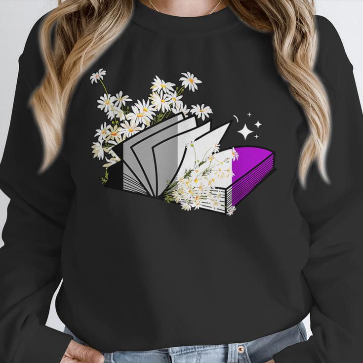 Asexual Book Lover LGBT Reading Pride Ace Flag Daisy Unisex Sweatshirt Asexual Book Lover LGBT Reading Pride Ace Flag Daisy Unisex Sweatshirt
