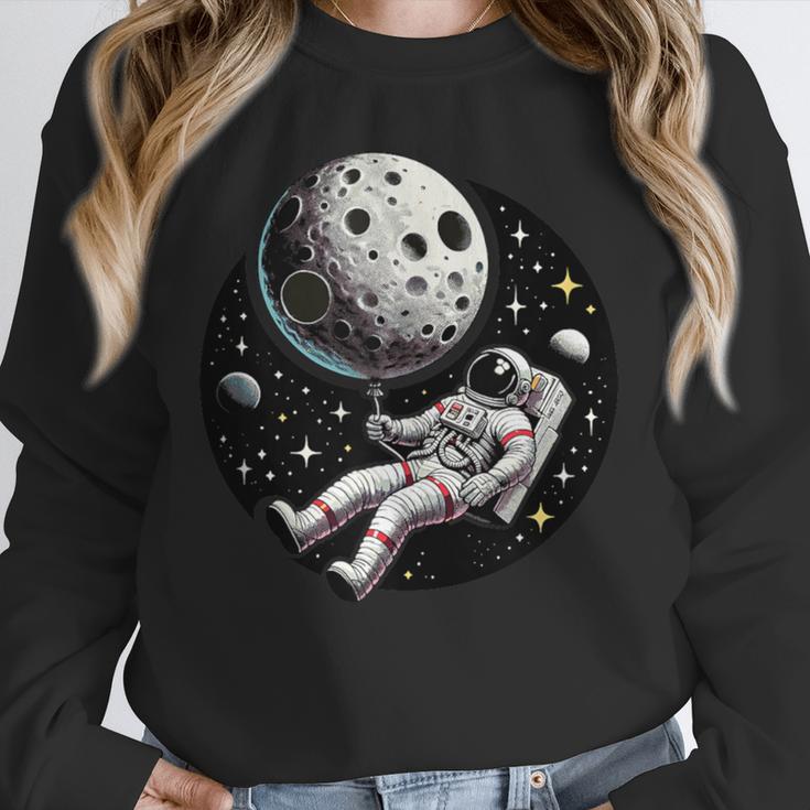 Astronaut Aesthetic Holding Moon Balloon Planets Introvert Unisex Sweatshirt Astronaut Aesthetic Holding Moon Balloon Planets Introvert Unisex Sweatshirt