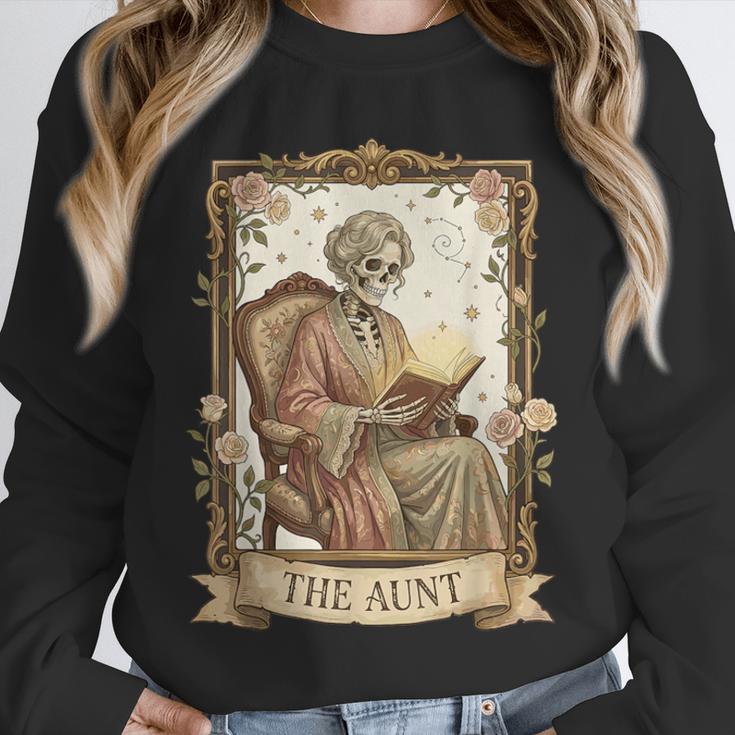 The Aunt Tarot Card Women Skeleton Aunty Book Lover Unisex Sweatshirt