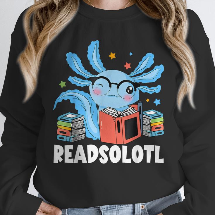 Axolotl Read Book Kawaii Reading Books For Men Women Unisex Sweatshirt