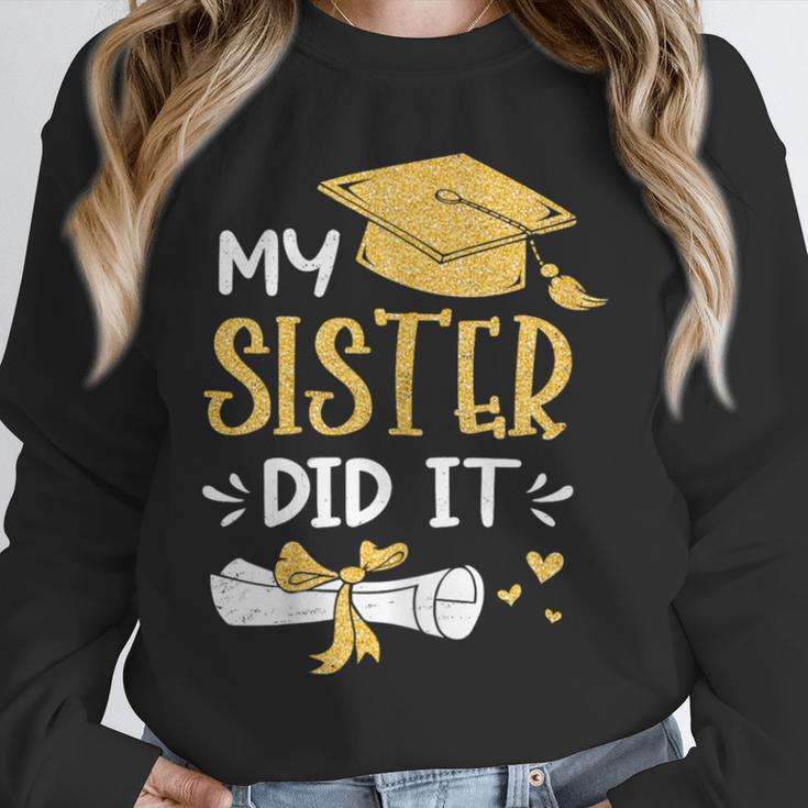Back To School My Sister Did It Graduation Proud Sister Graduated Female X-Small Unisex Sweatshirt