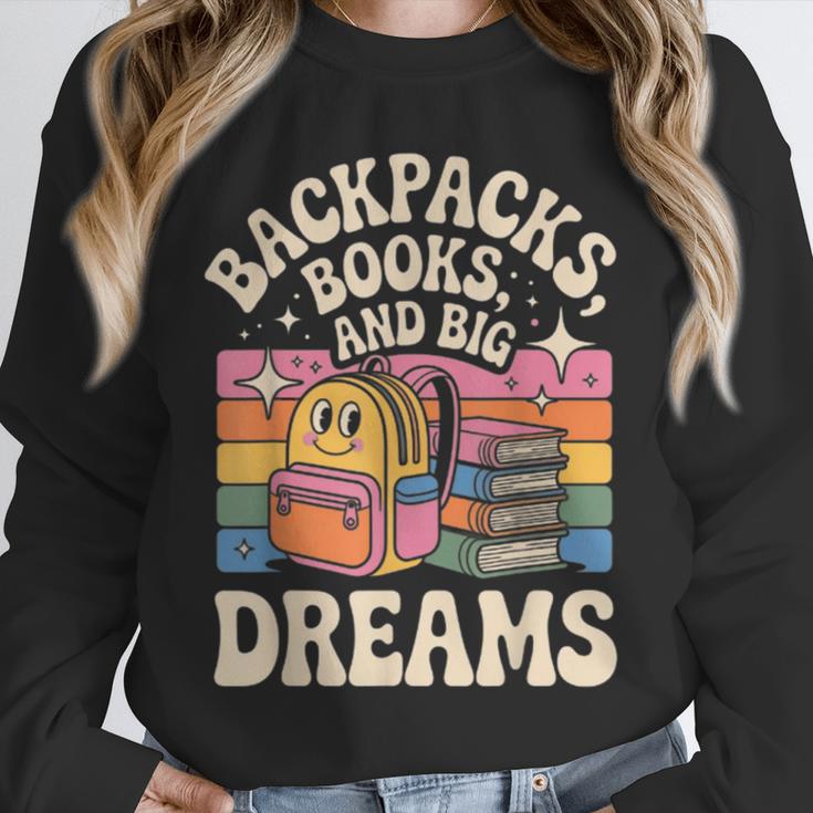 Backpacks Books And Big Dreams Cute Back To School Unisex Sweatshirt Backpacks Books And Big Dreams Cute Back To School Unisex Sweatshirt