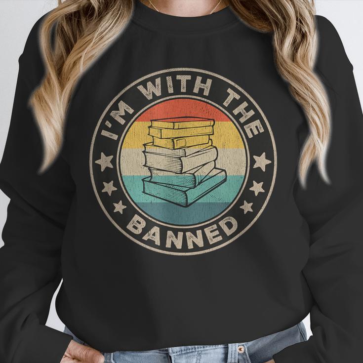 Im With The Banned Book Readers Retro Librarians Teachers Unisex Sweatshirt