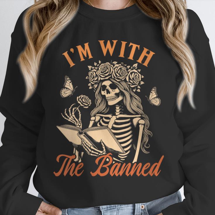 Banned Book Reading Squad Bookish I'm With The Banned Unisex Sweatshirt