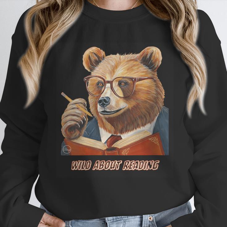 Bear Reading Book Glasses Library Zoo Teacher School Animal Unisex Sweatshirt Bear Reading Book Glasses Library Zoo Teacher School Animal Unisex Sweatshirt