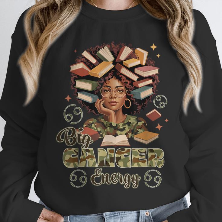 Big Cancer Energy Woman Camo Zodiac Book Teacher Unisex Sweatshirt Big Cancer Energy Woman Camo Zodiac Book Teacher Unisex Sweatshirt