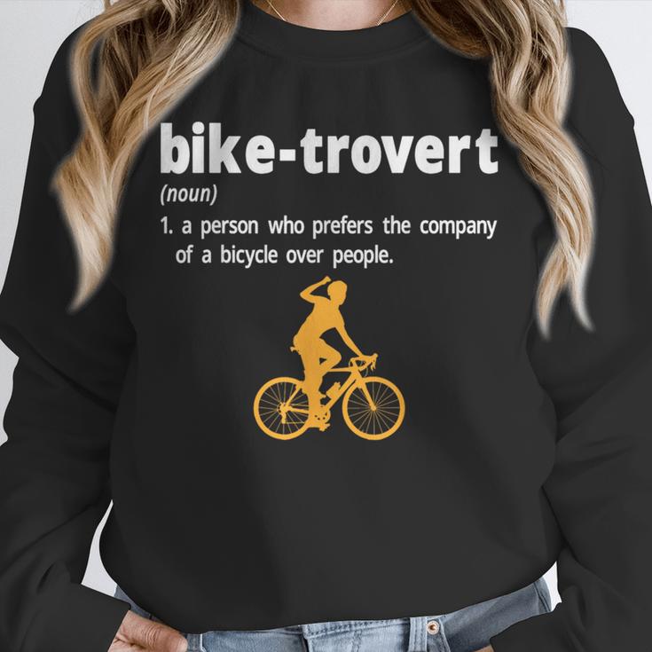 Bike-Trovert Bicycle Humor Definition Introvert Unisex Sweatshirt