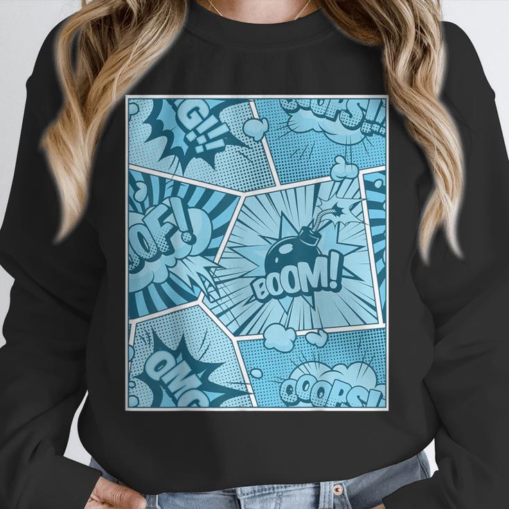 Blue Comic Book Blue Graphic Unisex Sweatshirt Blue Comic Book Blue Graphic Unisex Sweatshirt