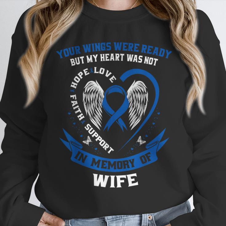 Blue In Memory Of Wife Colon Cancer Awareness Memorial Unisex Sweatshirt Blue In Memory Of Wife Colon Cancer Awareness Memorial Unisex Sweatshirt