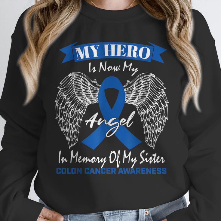 Blue Ribbon In Memory Of My Sister Colon Cancer Awareness Unisex Sweatshirt Blue Ribbon In Memory Of My Sister Colon Cancer Awareness Unisex Sweatshirt