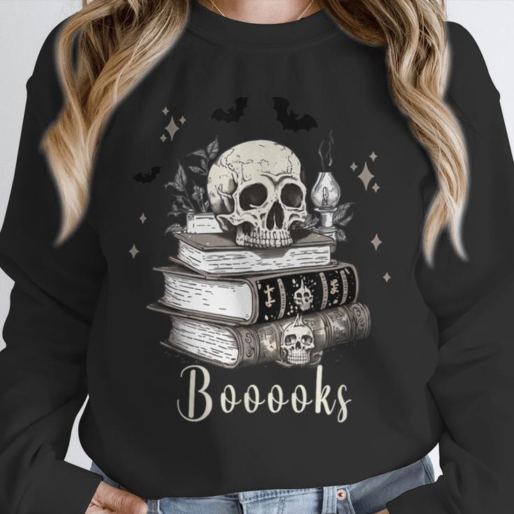 Boo Skeleton Skull Books Halloween Women School Teacher Kid Unisex Sweatshirt Boo Skeleton Skull Books Halloween Women School Teacher Kid Unisex Sweatshirt