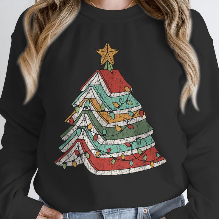 Book Christmas Tree For Librarians Book Lovers Unisex Sweatshirt