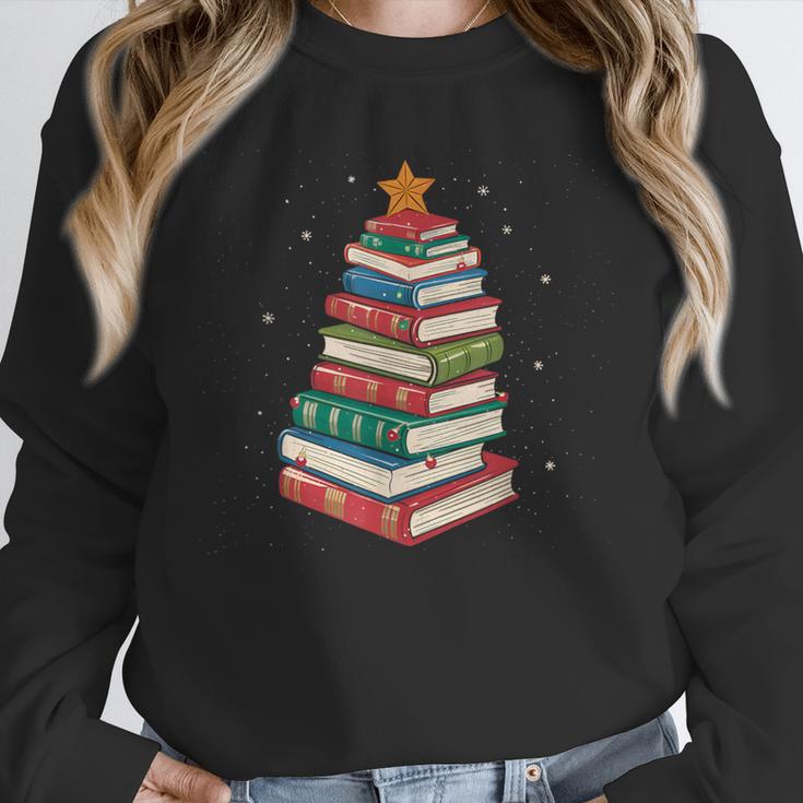 Book Christmas Tree Book Lover Teacher Librarian Men Women Unisex Sweatshirt