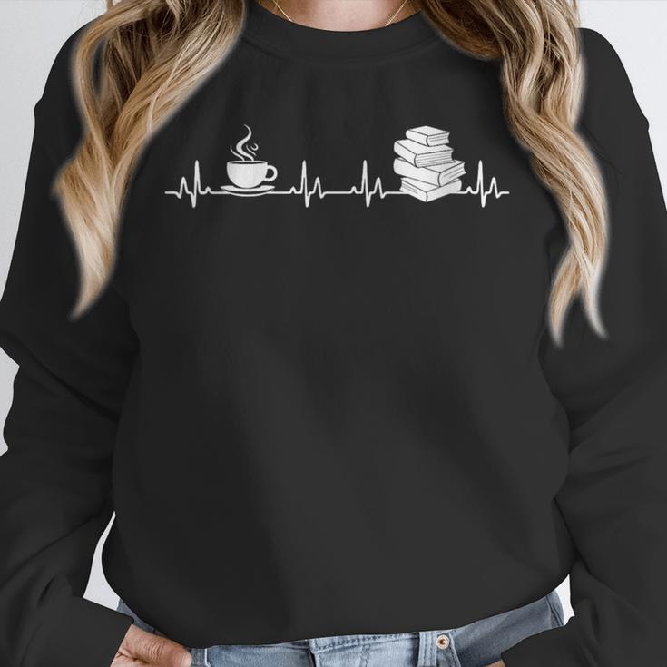 Book And Coffee Heartbeat Books Lovers Unisex Sweatshirt