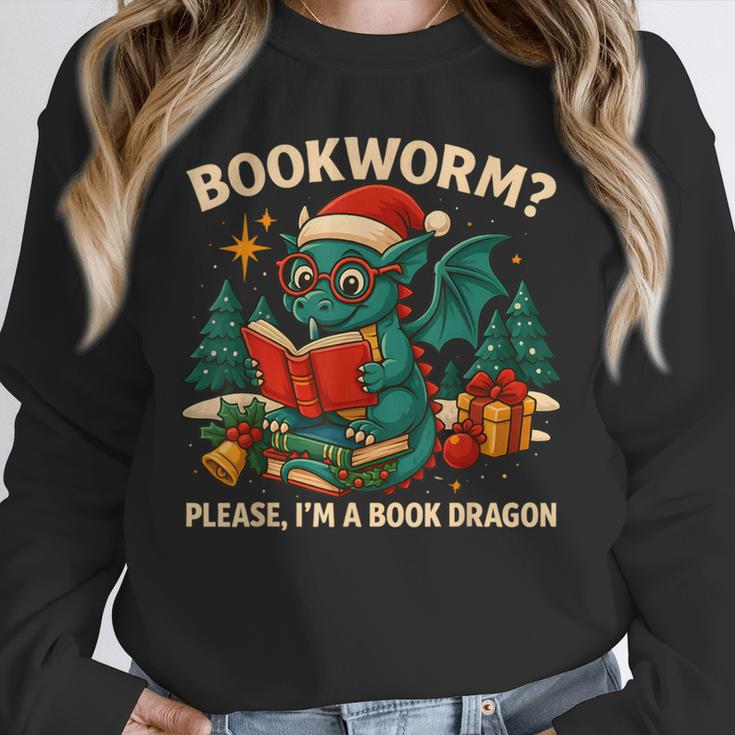 Book Dragon Christmas Reading For Fantasy Lovers Unisex Sweatshirt