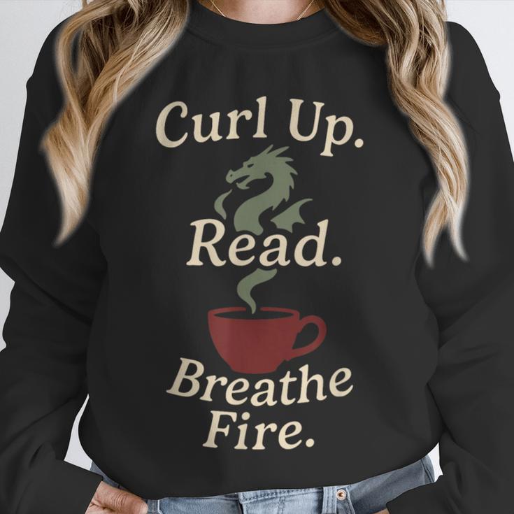 Book Dragon Fantasy Reader Cozy Reading Book Lover Dragon Unisex Sweatshirt