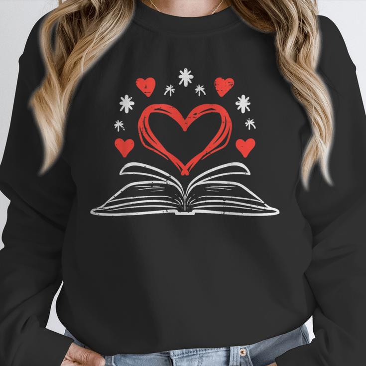 Book Heart Read Book Reading Librarian Men Women Kids Unisex Sweatshirt