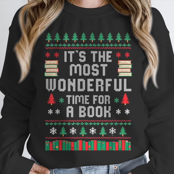 Book Lover Christmas Reader Ugly Sweater Tee Xmas New Year Unisex Sweatshirt