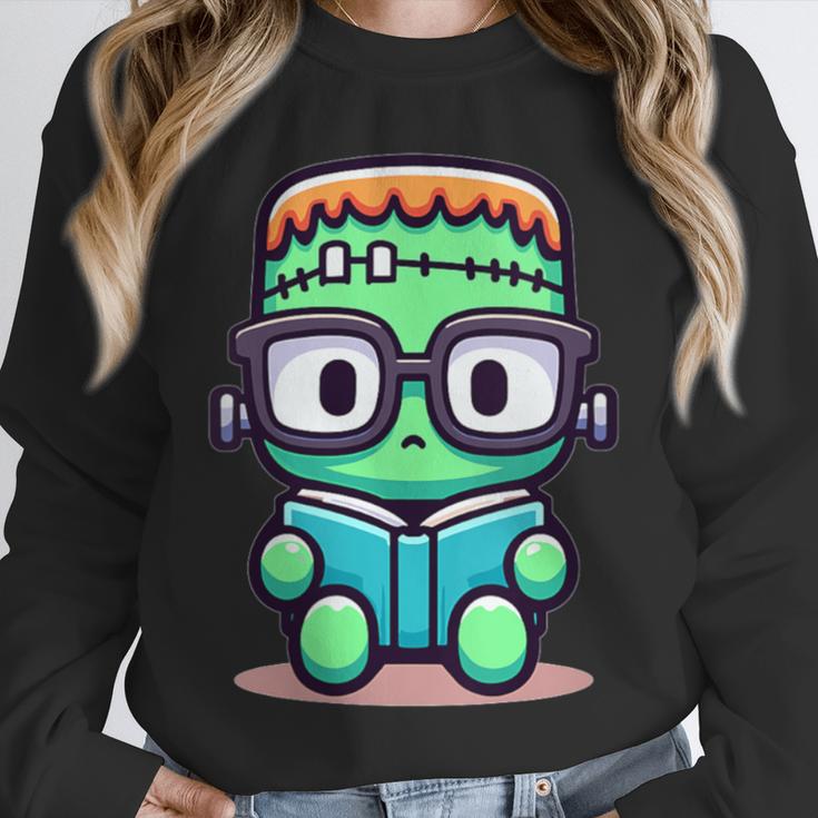 Book Lover Frankenstein's Monster With Reading Glasses Unisex Sweatshirt