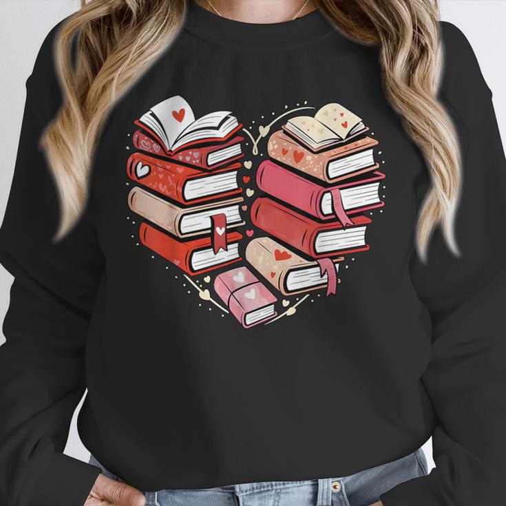 Book Lover Heart Shape Reading Librarian Valentine Men Women Unisex Sweatshirt