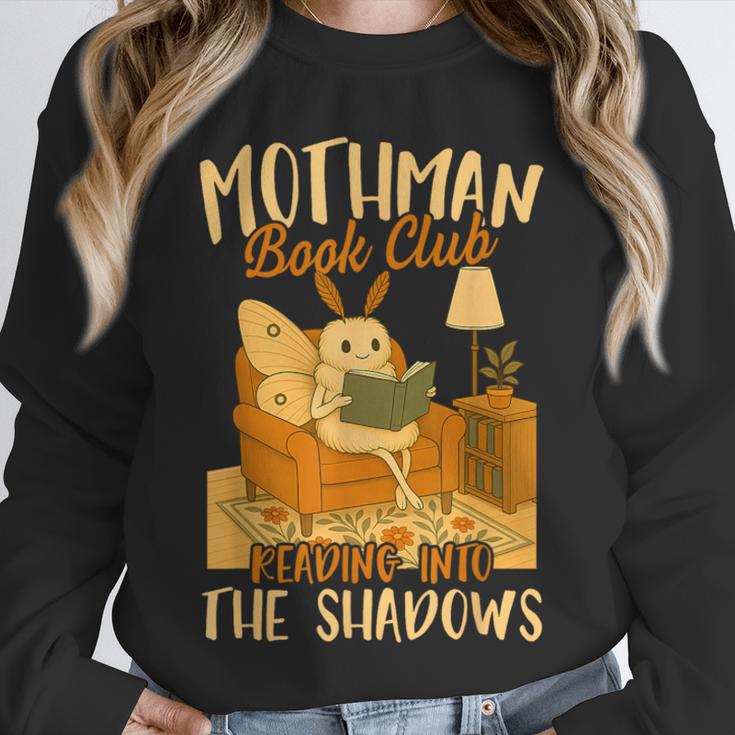 Book Lover Moth Mothman Book Club Reading Into Shadows Unisex Sweatshirt