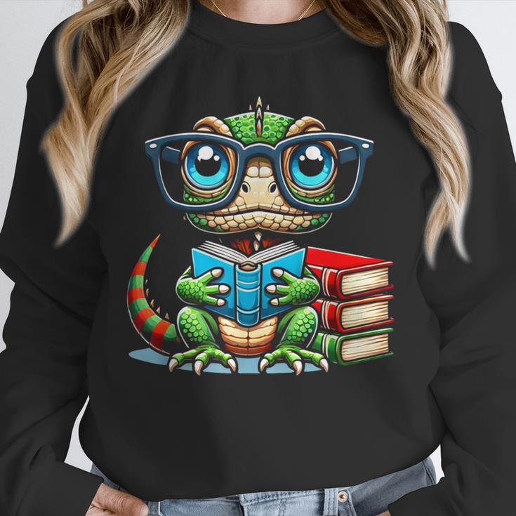 Book Lover Reading Iguana Unisex Sweatshirt