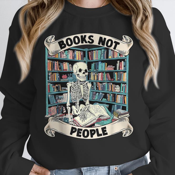 Book Lover Skeleton Reading Love Books Not People Unisex Sweatshirt
