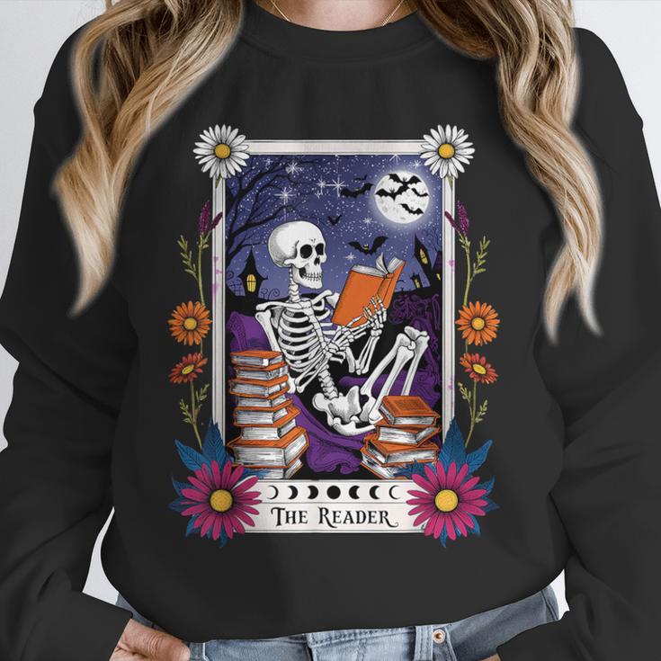 Book Lover Tarot Card The Reader Mystic Skeleton Unisex Sweatshirt Book Lover Tarot Card The Reader Mystic Skeleton Unisex Sweatshirt