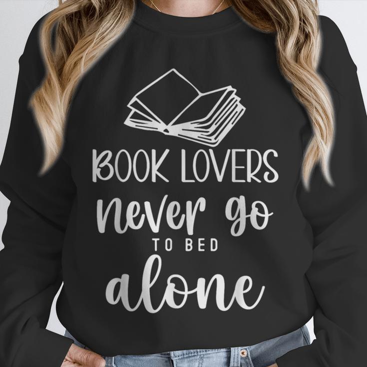 Book Lovers Never Go To Bed Alone Bibliophile Humor Unisex Sweatshirt