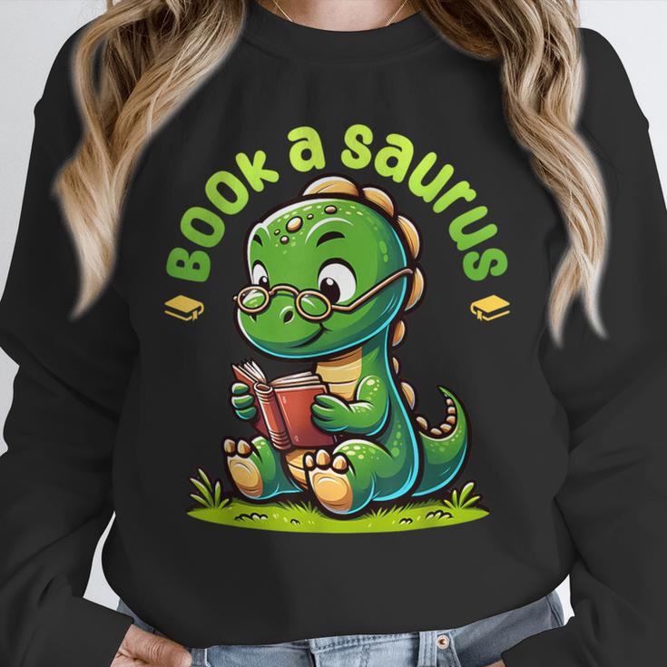 Book A Saurus Bookasaurus Dinosaur Book Girls Boys Toddler Unisex Sweatshirt