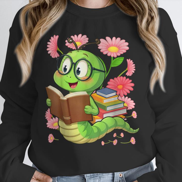 Book Worm Costume World Book Day Cute Kawaii Worm Reading Unisex Sweatshirt