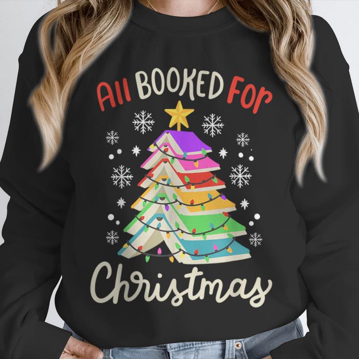 All Booked For Christmas Book Lovers Xmas Tree Women Unisex Sweatshirt