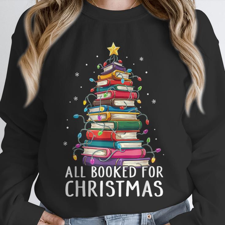 All Booked For Christmas Book Christmas Tree Lights Unisex Sweatshirt All Booked For Christmas Book Christmas Tree Lights Unisex Sweatshirt