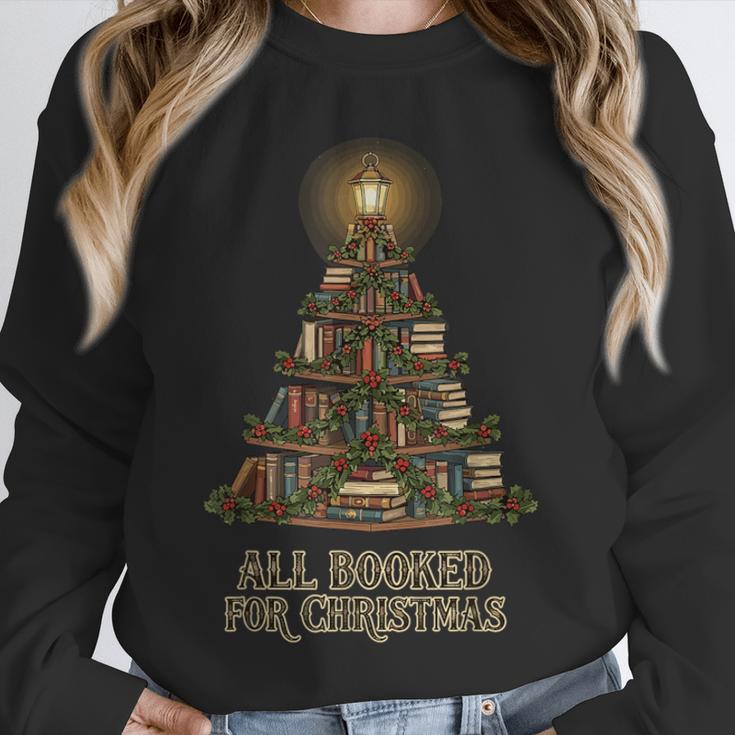 All Booked For Christmas Book Tree Book Lover Teacher Unisex Sweatshirt