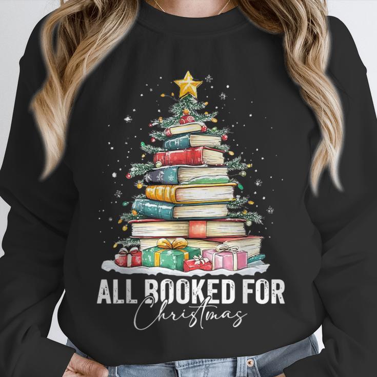 All Booked For Christmas Coquette Books Teacher Xmas Tree Unisex Sweatshirt