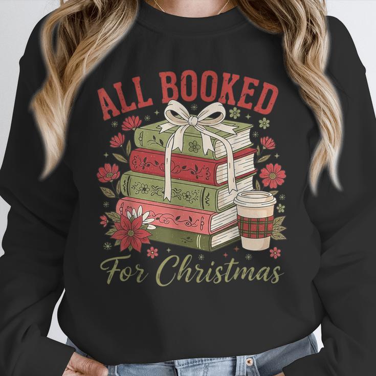 All Booked For Christmas Coquette Xmas Book Club Book Lovers Unisex Sweatshirt