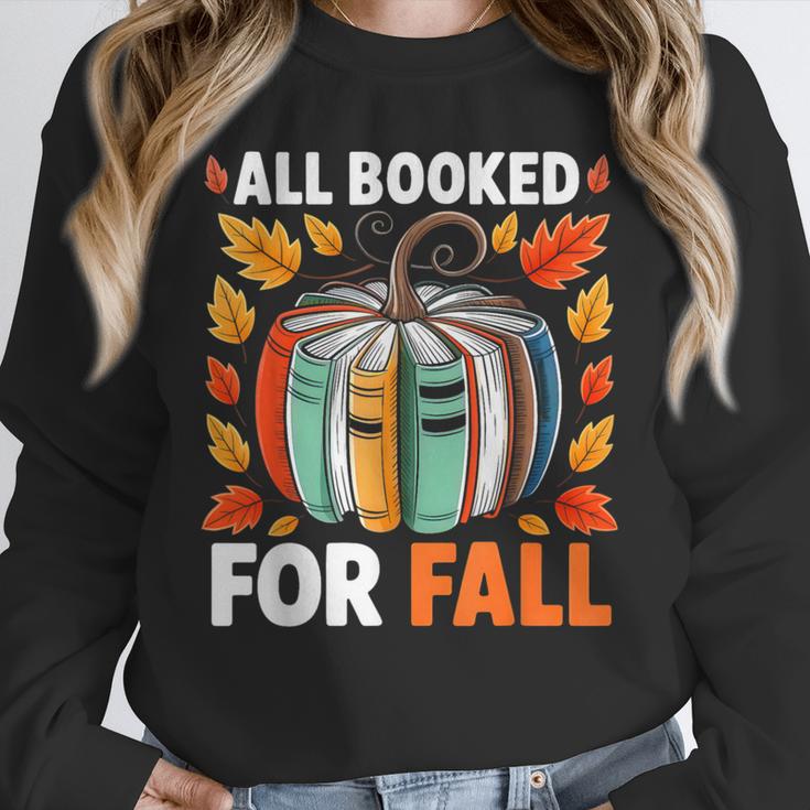 All Booked For Fall Book Pumpkin Autumn Thanksgiving Teacher Unisex Sweatshirt