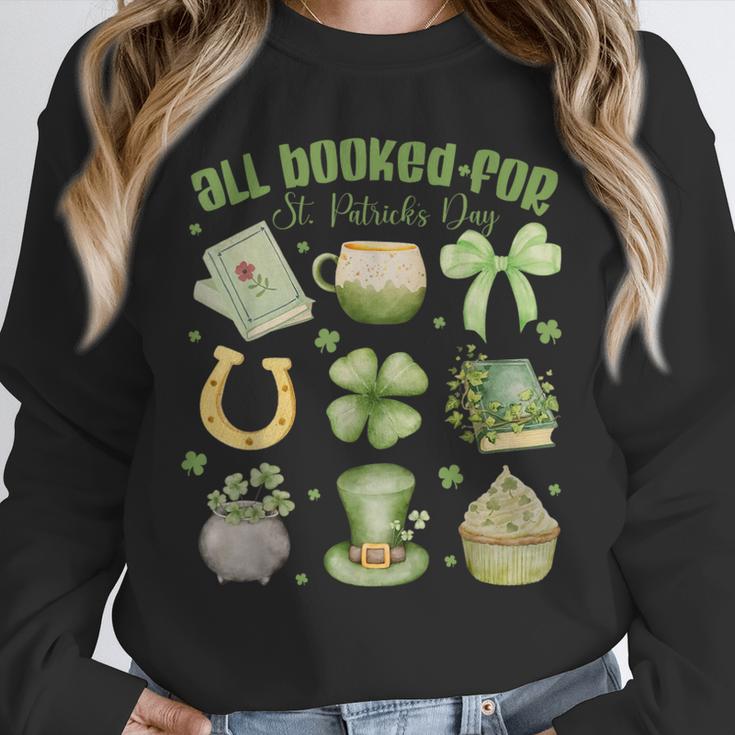 ALL Booked For St Patricks Day Bookish Leprechaun Bookworm Unisex Sweatshirt