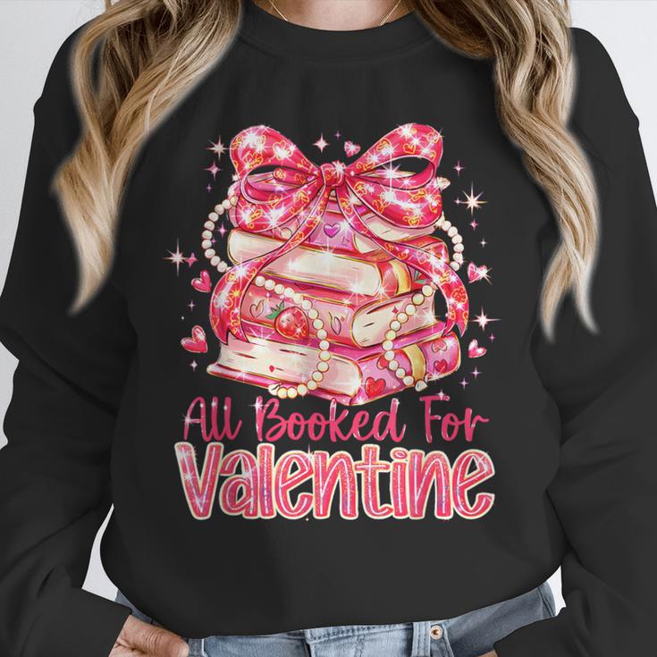 All Booked For Valentine Cute Pink Book Lover Aesthetic Unisex Sweatshirt