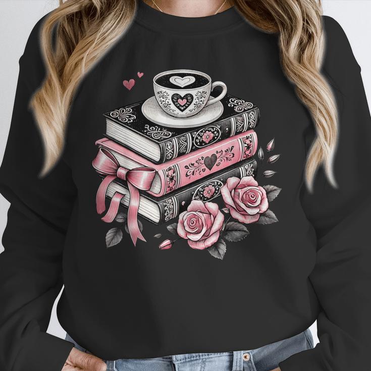 All Booked For Valentine's Coquette Bow Books Teacher Girly Unisex Sweatshirt All Booked For Valentine's Coquette Bow Books Teacher Girly Unisex Sweatshirt