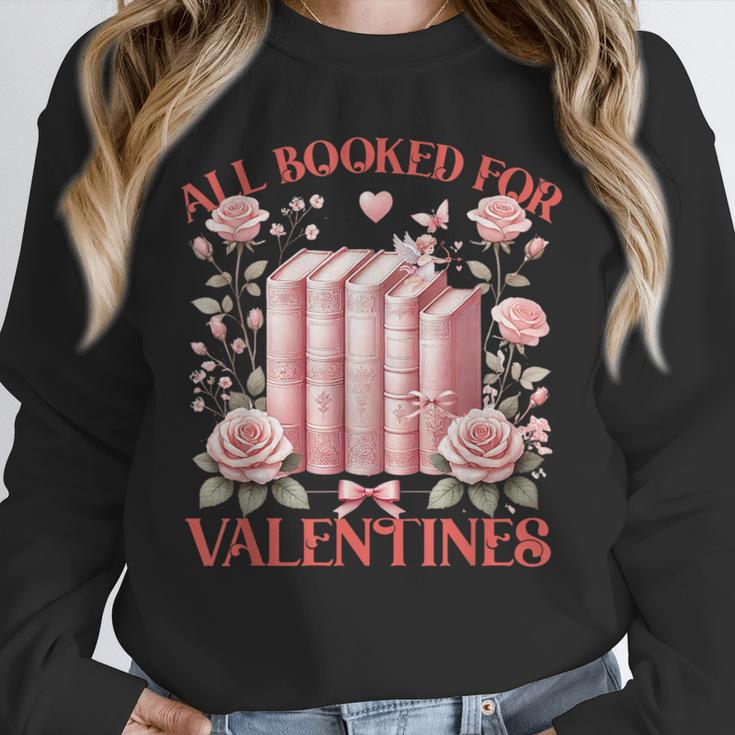 All Booked For Valentines Shirt Romantic Cupid Roses Books Unisex Sweatshirt