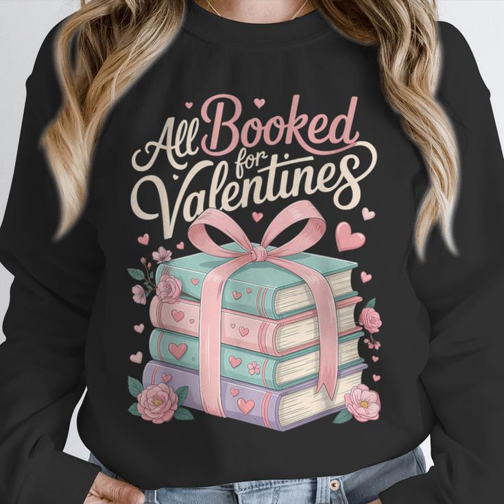 All Booked For Valentines Stacked Books Unisex Sweatshirt