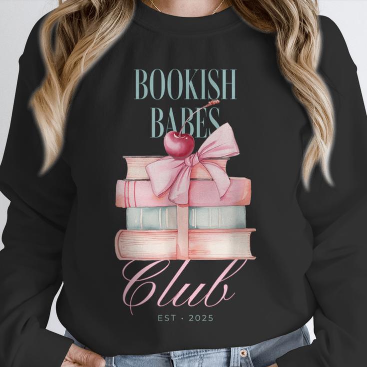 Bookish Babes Club Cute Pink Book Stack With Bow Unisex Sweatshirt