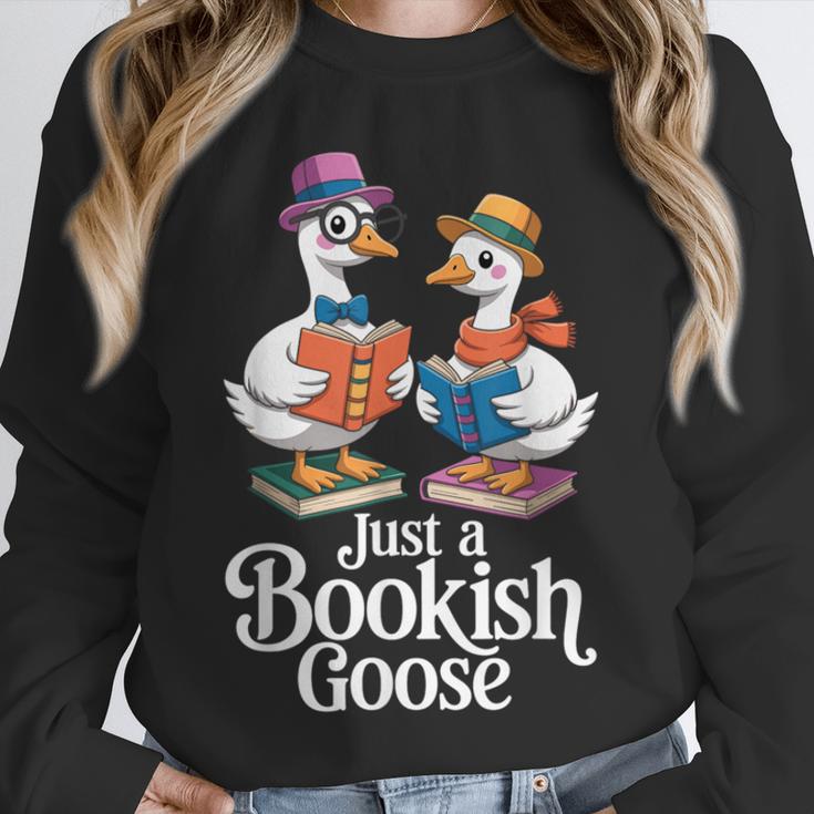 Bookish Goose Cute Geese With Hats Reading Books Unisex Sweatshirt