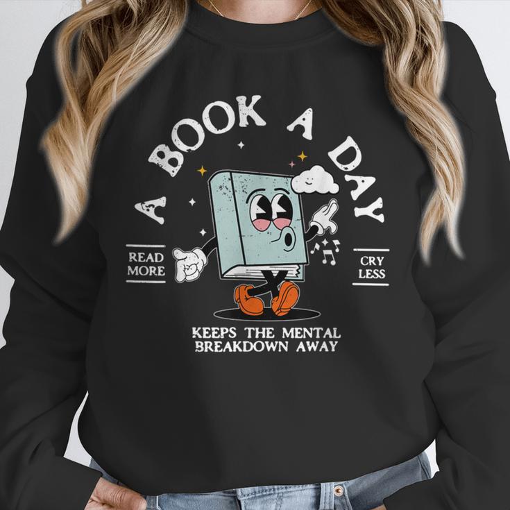 Bookish Mental Health Book A Day Retro Read More Book Unisex Sweatshirt