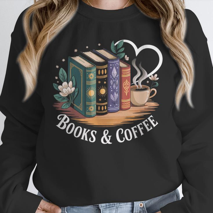 Books And Coffee Book Lover Bookish Green Book Theme Reading Unisex Sweatshirt