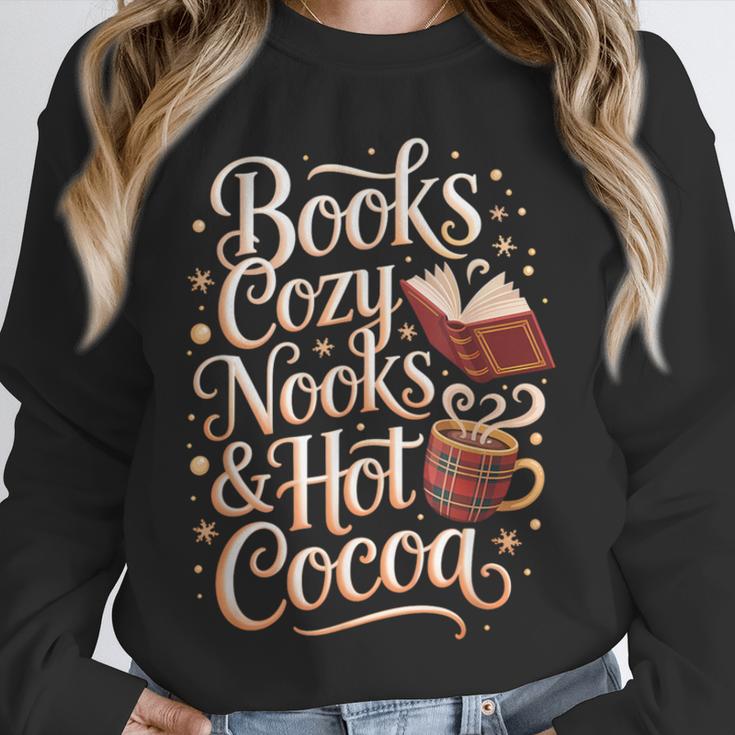 Books Cozy Nooks Hot Cocoa Winter Reading Warmth Comfort Unisex Sweatshirt