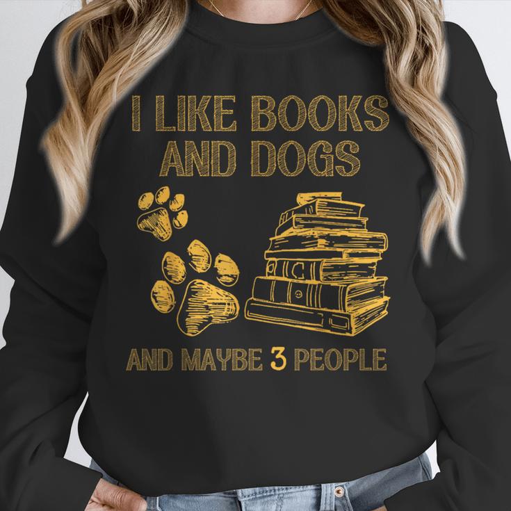 I Like Books And Dogs And Maybe 3 People Vintage Sayin Unisex Sweatshirt I Like Books And Dogs And Maybe 3 People Vintage Sayin Unisex Sweatshirt