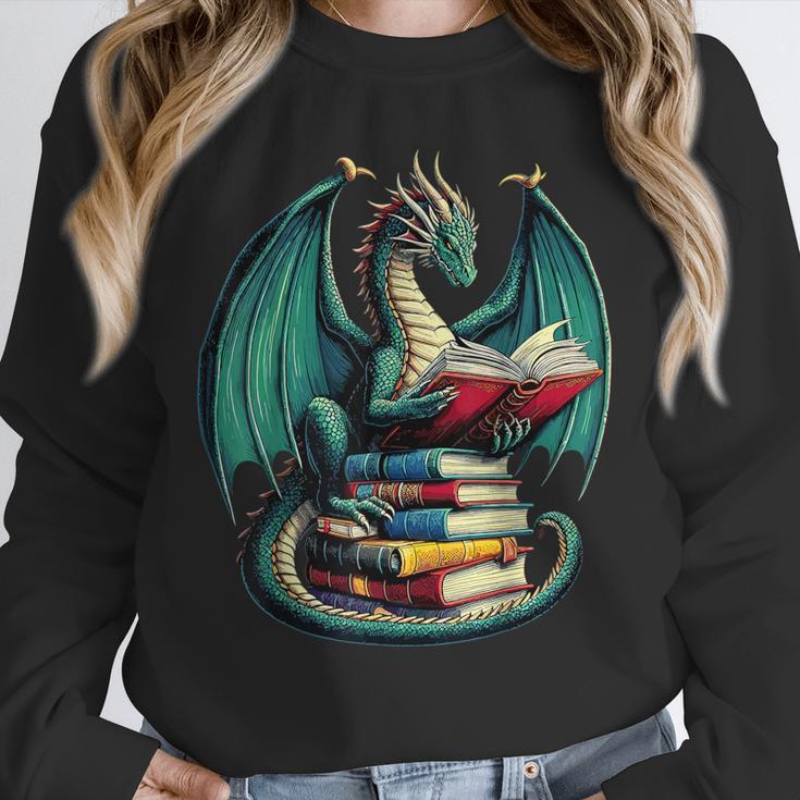 Books Dragon Reading Book Lover Unisex Sweatshirt