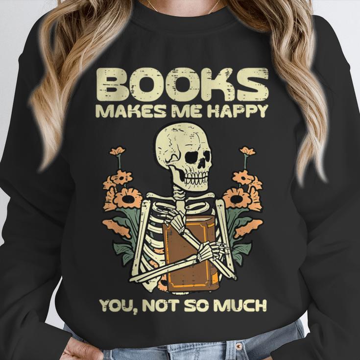 Books Make Me Happy Skeleton Read Reading Librarian Book Unisex Sweatshirt Books Make Me Happy Skeleton Read Reading Librarian Book Unisex Sweatshirt